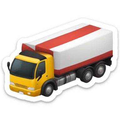 The car is carrying an oversized cargo, the color of the car should be red black yellow and white sticker