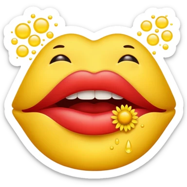 Lips blowing glowing pollen sticker