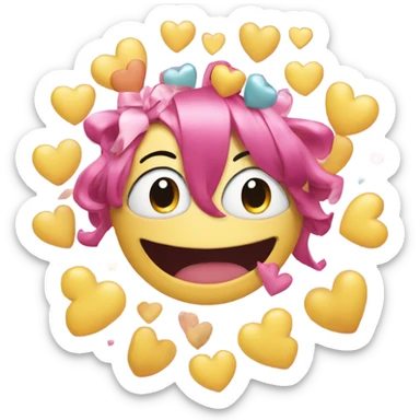 Happy 2025 with hearts and bows  sticker