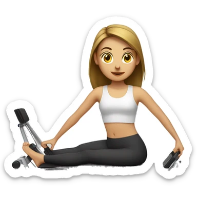 Girl doing Pilates on a reformer  sticker