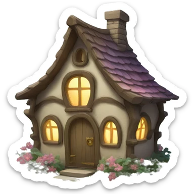 mystical fairy cottage  sticker