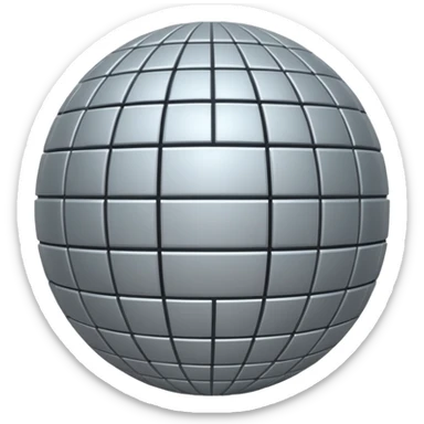 sphere covered with grid lines sticker