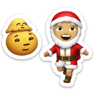 skipping sprint baby Jesus santa costume sticker