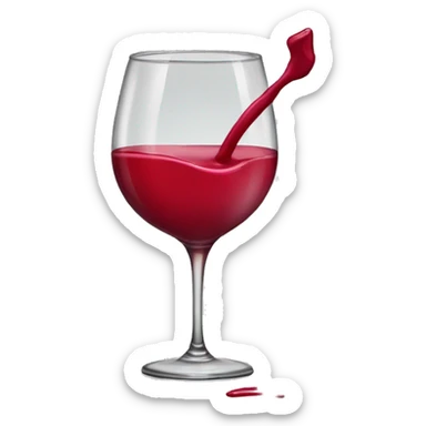 Wine glass with lipstick stain sticker