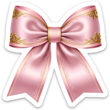 rococo regency ribbon pastel pink sticker