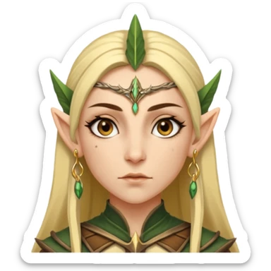 ESO female wood elf warrior with lashes and earrings sticker