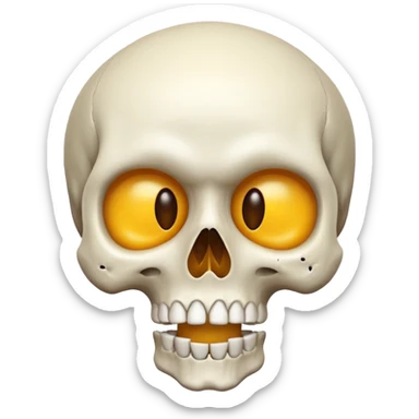 Una calavera combinado con el emoji de sorprendido  sticker