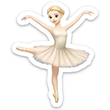 Pale skin ballet dancer full body sticker