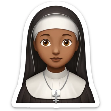 Brown skin nun sticker