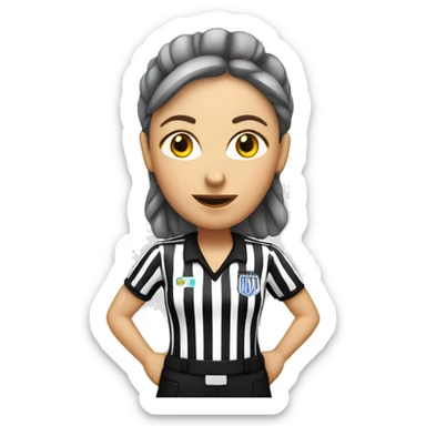 white female referee sticker