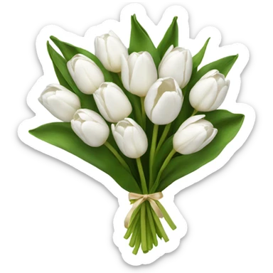 white tulip bouquet  sticker