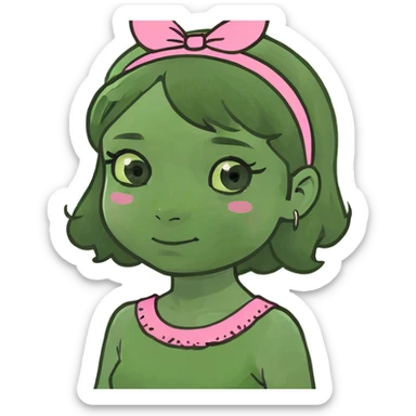 Small girl with a pink dress sticker
