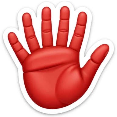 Red six-fingered hand sticker