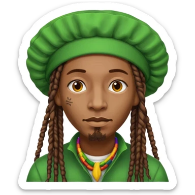 Jamaican dreads with a Jamaican bonnet no person sticker