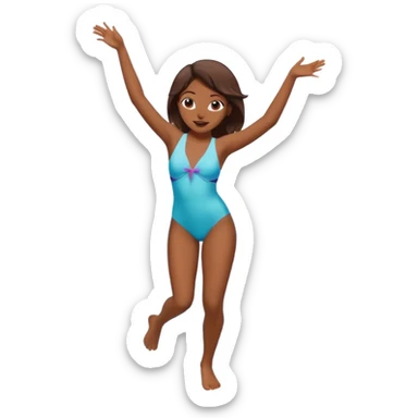 brown skin girl dancing at a pool party sticker