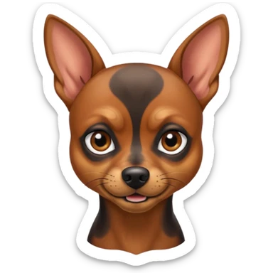 Angry miniature pinscher dog sticker