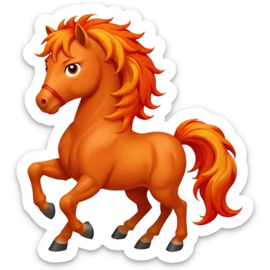 Worried fire horse emoji  sticker