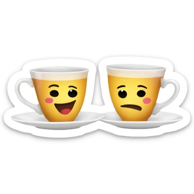 Two tea cups clinking together sticker