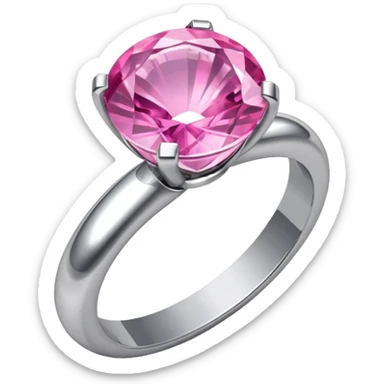 create a wedding ring emoji but with a pink crystal sticker