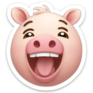 Cerdo riendo sticker