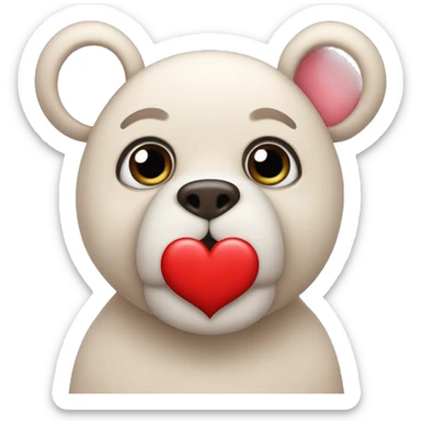 Osito con corazones en los ojos sticker