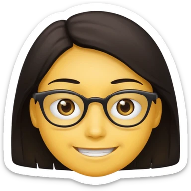 Yellow face eyebags smiling sticker