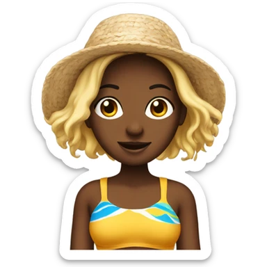 Euro beach girl  sticker