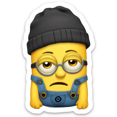 sad minion crying sticker