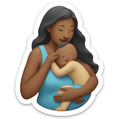 Mom holds the baby in her arms facing each other sticker