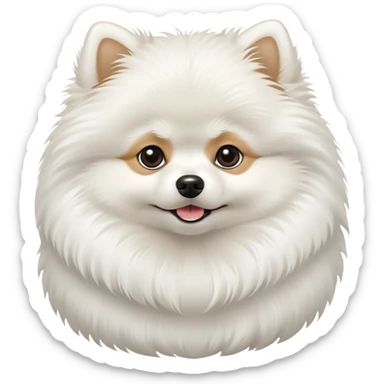 White furry pomeranian  sticker