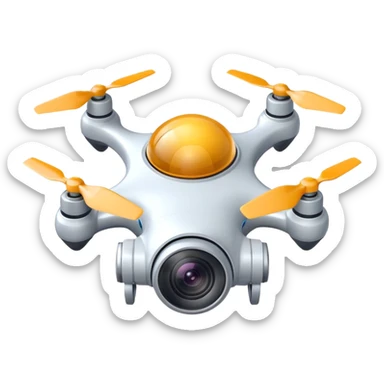 flying camera device object icon, small UFO shaped drone with camera lens, cute futuristic design, 3D cartoon, mobile game icon style, centered, clean background, no text, no watermark
 sticker