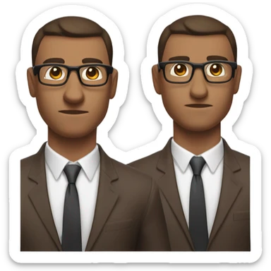 A muscular brown Malinois college professor in a suit, glasses, and a tie gestured “I don't know.” sticker