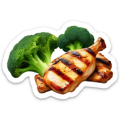 grill chicken with broccoli sticker