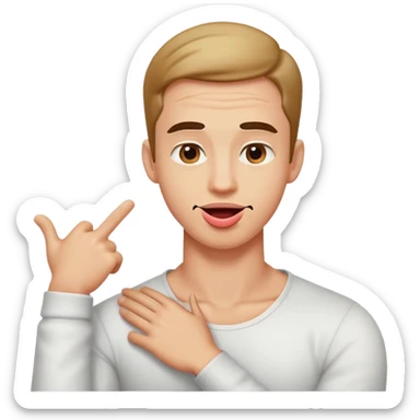 arms crossed holding neck guy sticking out his tongue  sticker