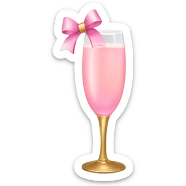 Pink champagne with gold bow sticker