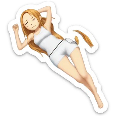 laying down sleeping full body Asuna anime sword art online one piece swim suiting  sticker