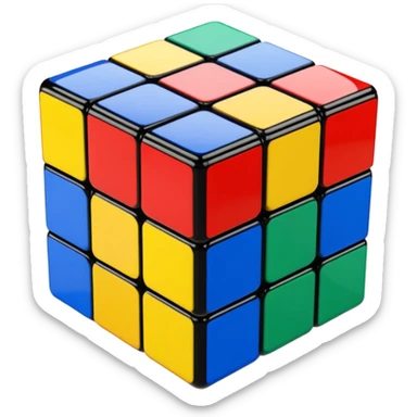 Transparent glass Rubix cube sticker