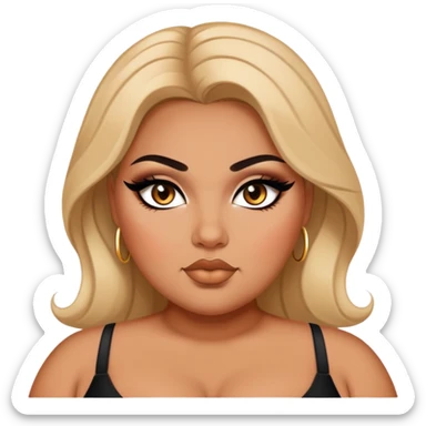 pretty plus size baddie with eyeliner  sticker