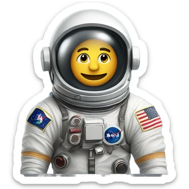 astronaut picture with helmet sticker