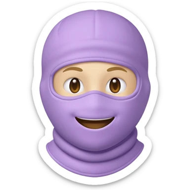 emoji in a pastel lavender ski mask  sticker