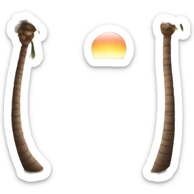 Sunset with palm trees and ocean view  sticker