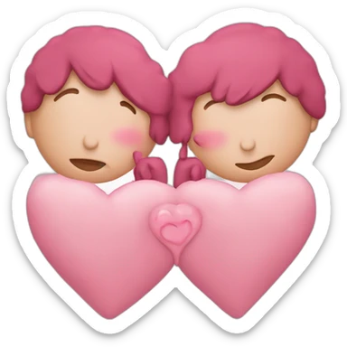 Deux coeurs qui s'embrassent sticker