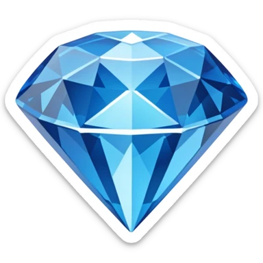 blue diamond, diamond gem shape, realistic sticker