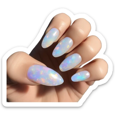 opal crystal painted nails 💅  sticker
