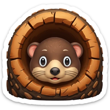 A Mole Coming Out Of A Hole sticker