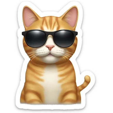 Cat with sunglasses sticker