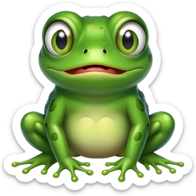 frog pretending to be scary but looking adorable instead sticker