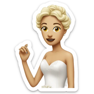 Bride who is smoking sticker