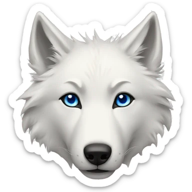 White wolf with blue eyes sticker