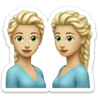 Cheveux blond yeux bleu sticker